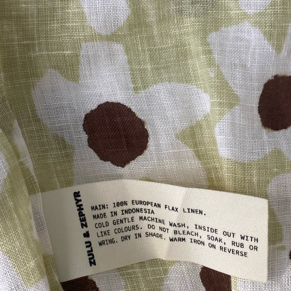 Zulu & Zephyr Olive Daisy Linen dress - Picture 5 of 6